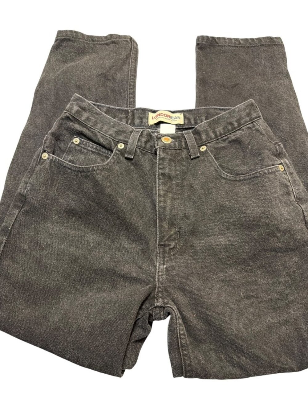 London Jean Black Denim Jeans Authentic Cotton Skinny Leg 5 Pocket Size 6